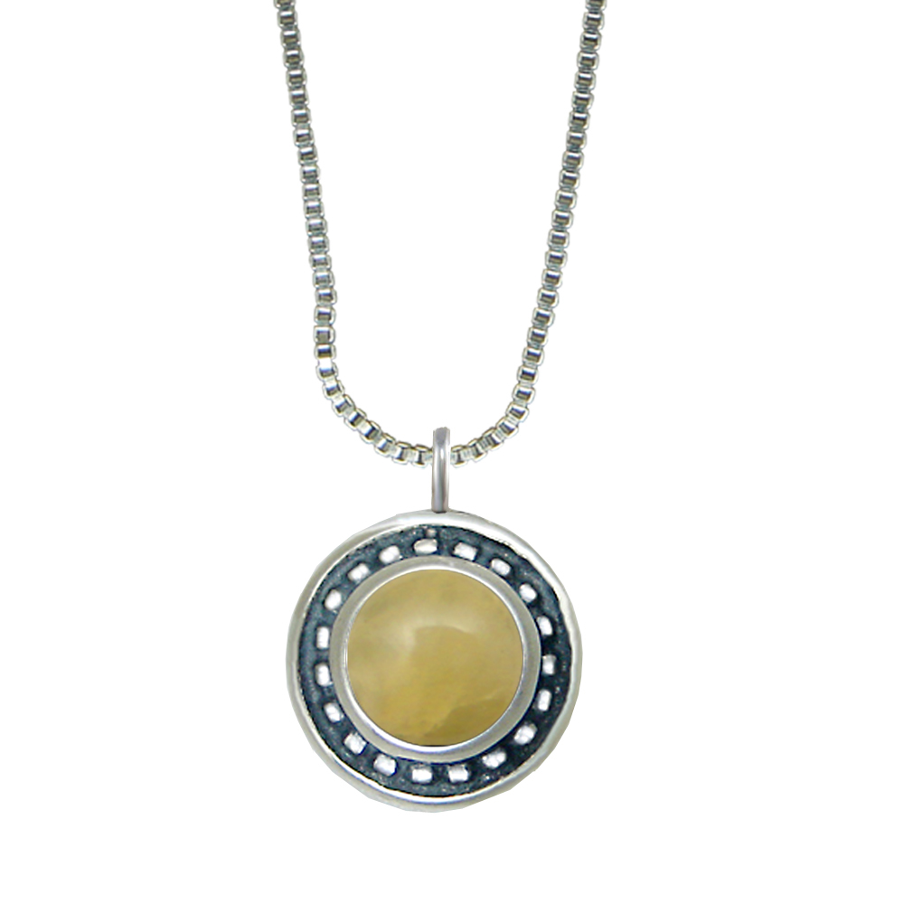 Sterling Silver Little Yellow Aragonite Pendant Necklace Sterling Silver Little Yellow Aragonite Pendant Necklace